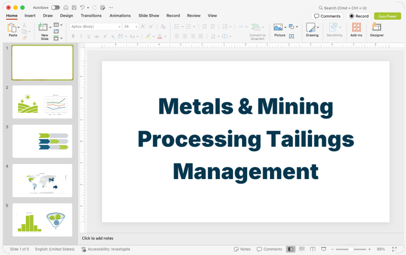 Metals & Mining Processing Tailings Management Pitch-Deck