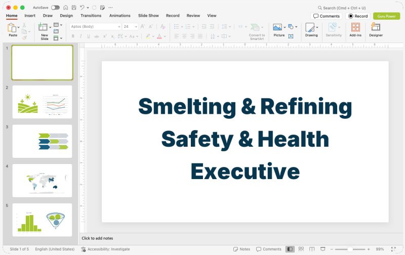 Smelting & Refining Safety & Health Executive Deck