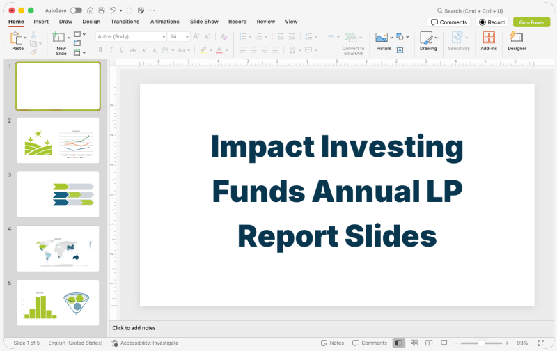 Impact Investing Funds Annual LP Report Slides