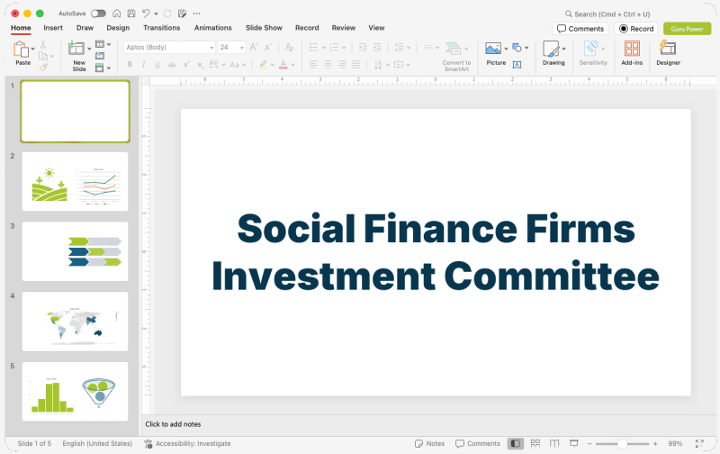 Social Finance Firms Investment Committee Deck