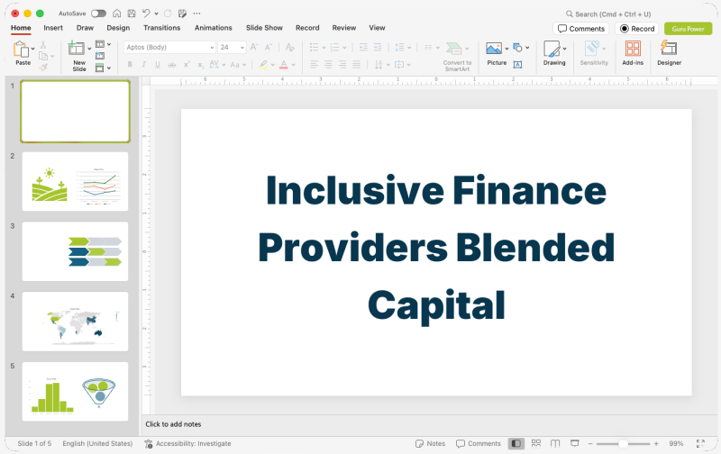 Inclusive Finance Providers Blended Capital Presentation