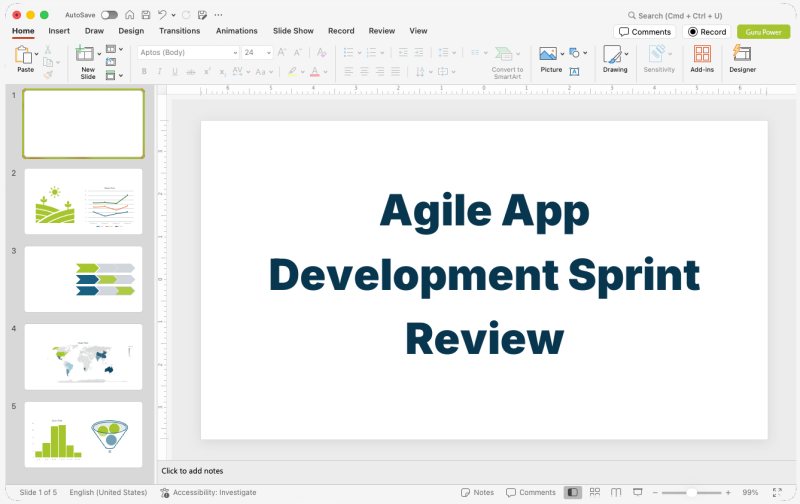Agile App Development Sprint Review Pitch Deck