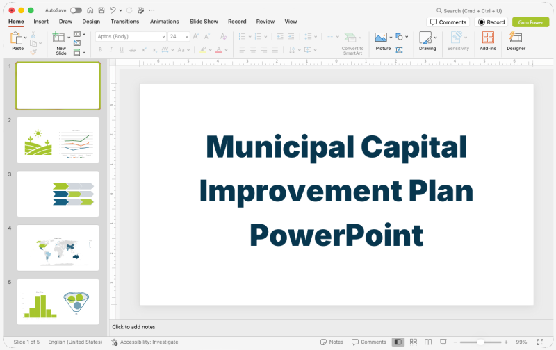 Municipal Capital Improvement Plan PowerPoint