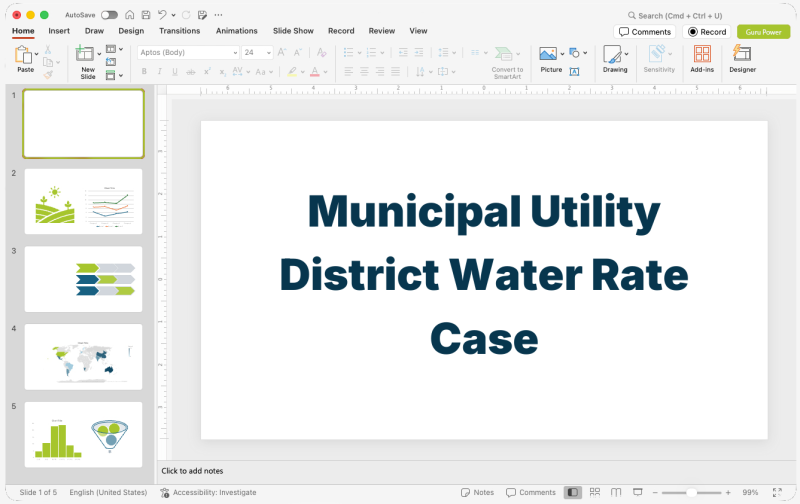 Municipal Utility District Water Rate Case Presentation