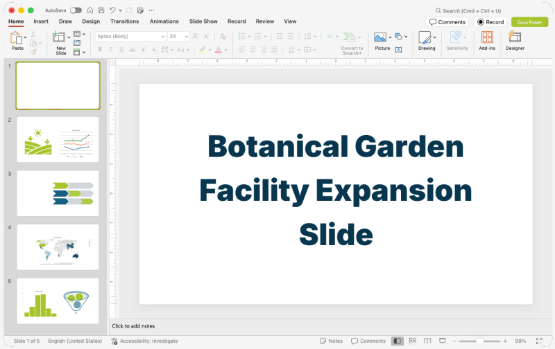 Botanical Garden Facility Expansion Slide-Deck