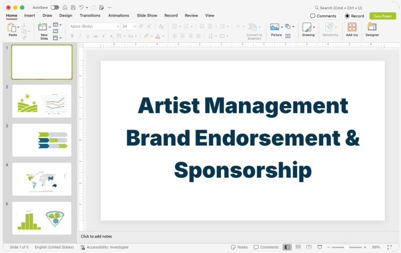 Artist Management Brand Endorsement & Sponsorship Pitch-Deck