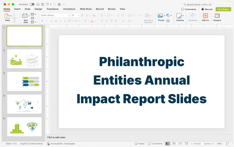 Philanthropic Entities Annual Impact Report Presentation Slides