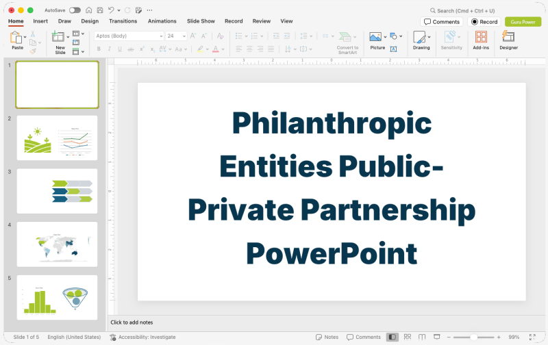 Philanthropic Entities Public-Private Partnership PowerPoint Deck
