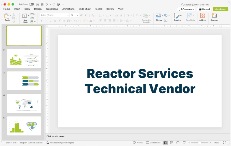 Reactor Services Technical Vendor Pitch-Deck
