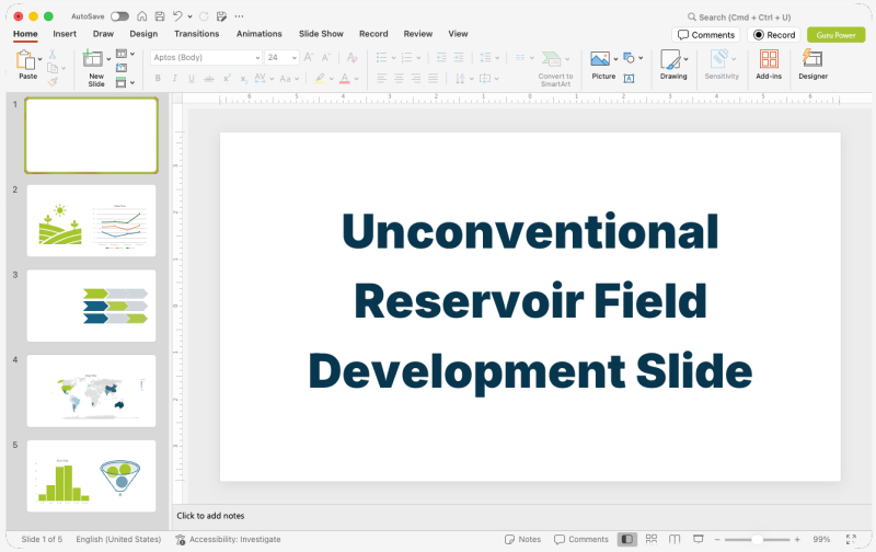 Unconventional Reservoir Field Development Slide-Deck