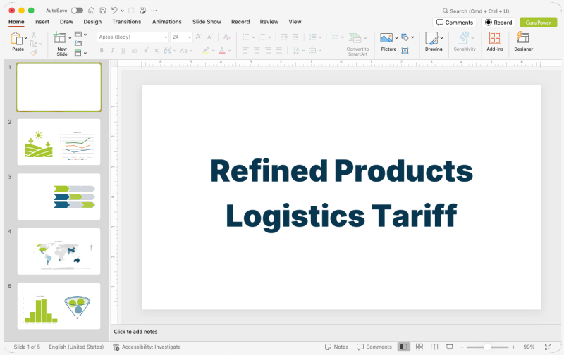 Refined Products Logistics Tariff Presentation