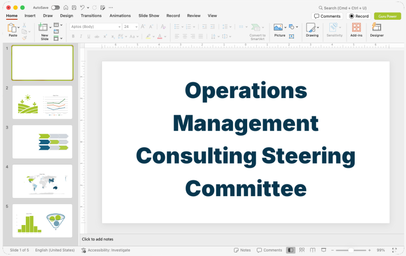 Operations Management Consulting Steering Committee Presentation