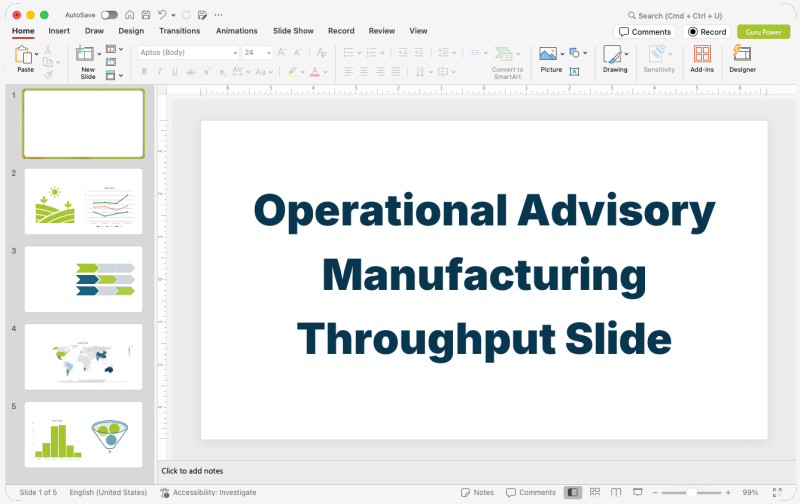 Operational Advisory Manufacturing Throughput Slide-Deck