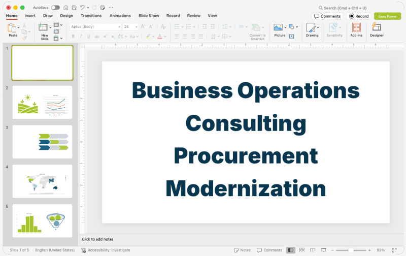 Business Operations Consulting Procurement Modernization Presentation