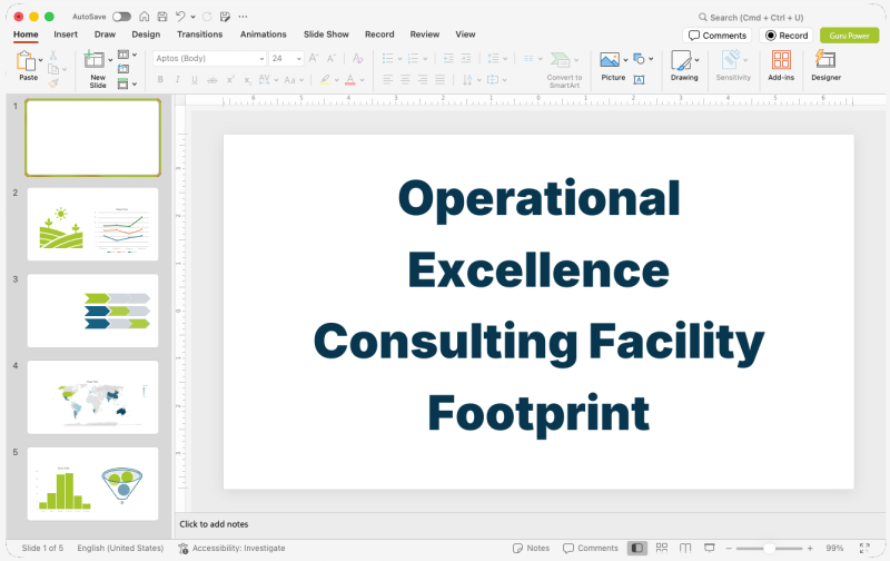 Operational Excellence Consulting Facility Footprint Presentation