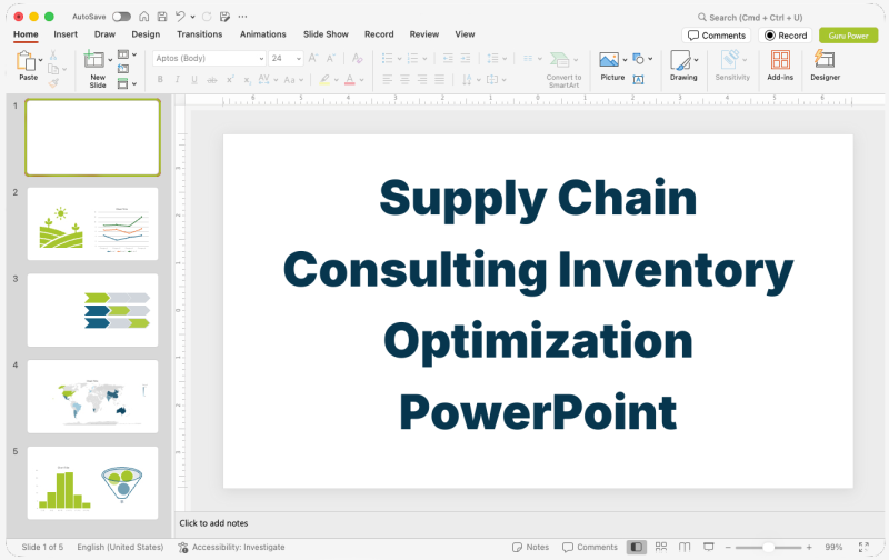 Supply Chain Consulting Inventory Optimization PowerPoint