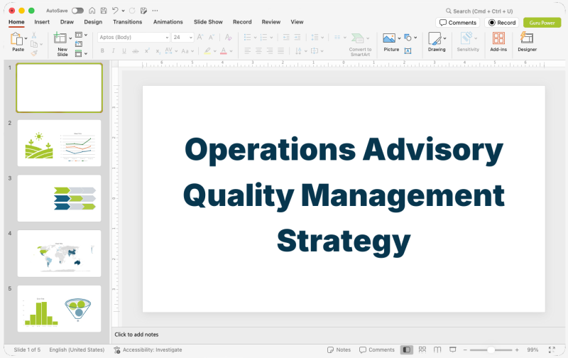 Operations Advisory Quality Management Strategy Pitch-Deck