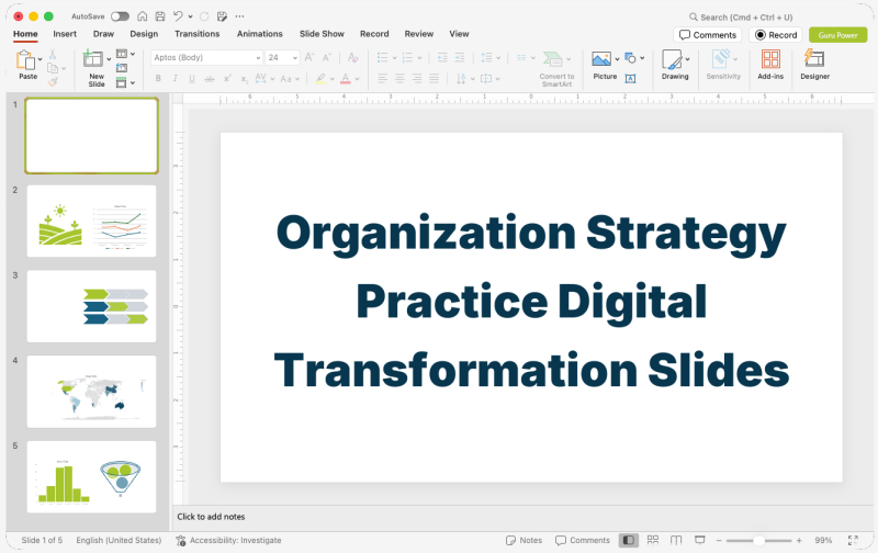 Organization Strategy Practice Digital Transformation Slides