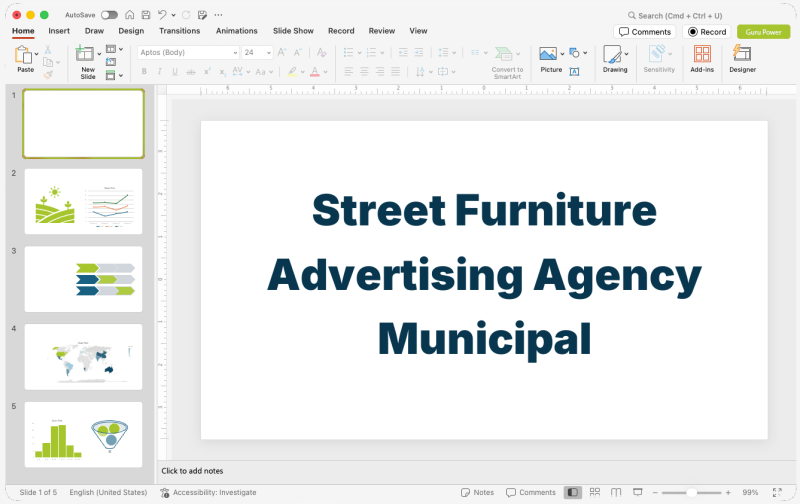 Street Furniture Advertising Agency Municipal Proposal Presentation