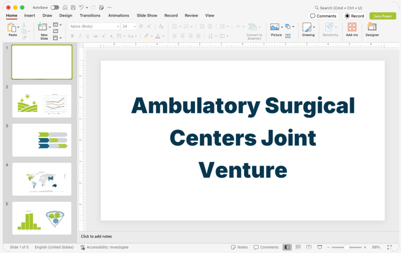 Ambulatory Surgical Centers Joint Venture Proposal Presentation
