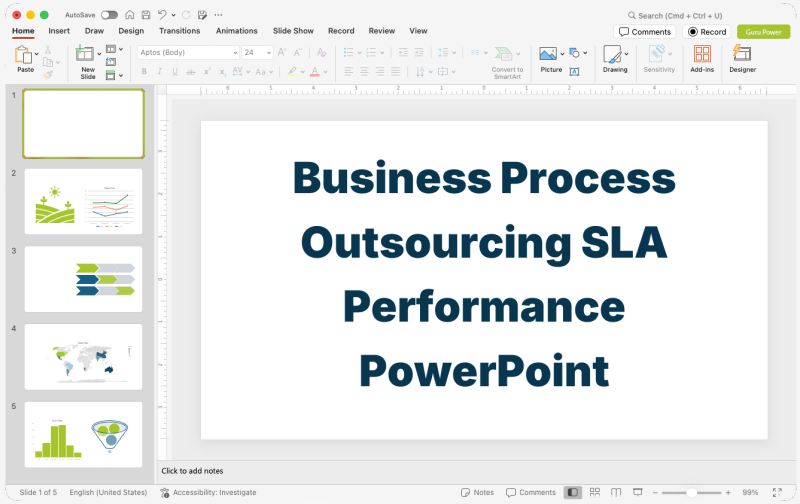Business Process Outsourcing SLA Performance PowerPoint