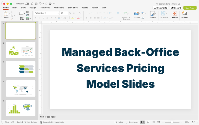Managed Back-Office Services Pricing Model Slides