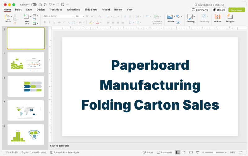 Paperboard Manufacturing Folding Carton Sales Pitch-Deck