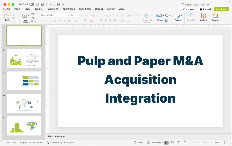 Pulp and Paper M&A Acquisition Integration Presentation