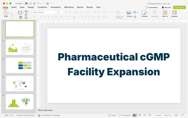 Pharmaceutical cGMP Facility Expansion Pitch-Deck
