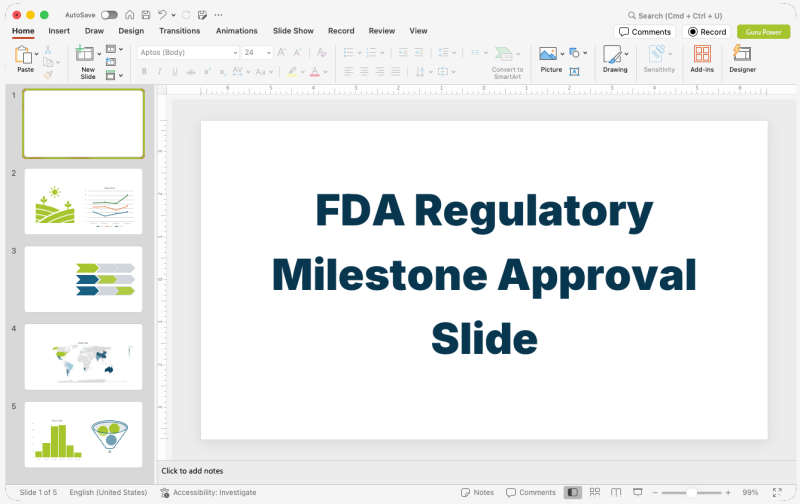 FDA Regulatory Milestone Approval Slide-Deck