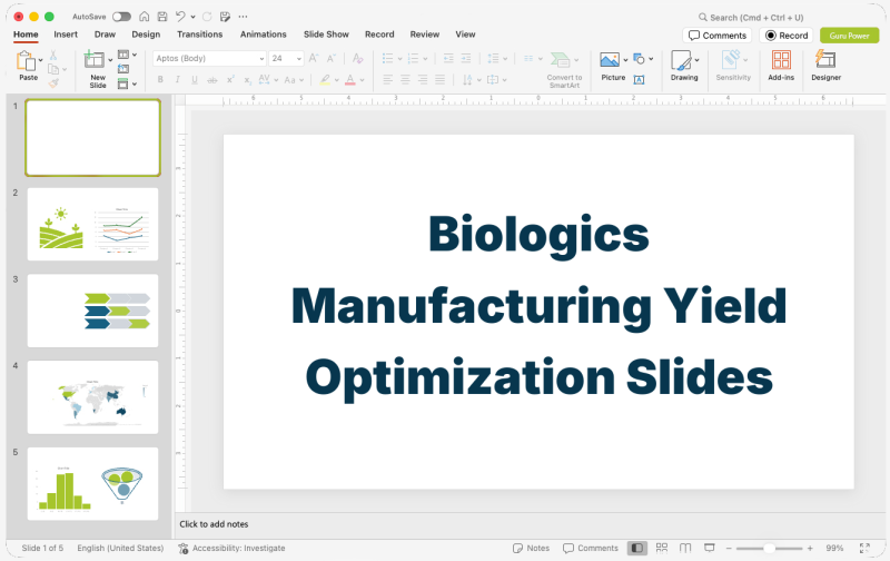 Biologics Manufacturing Yield Optimization Slides