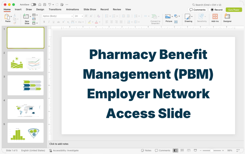 Pharmacy Benefit Management (PBM) Employer Network Access Slide-Deck