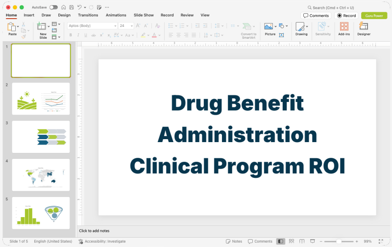 Drug Benefit Administration Clinical Program ROI Presentation