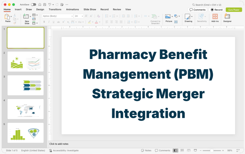 Pharmacy Benefit Management (PBM) Strategic Merger Integration Deck
