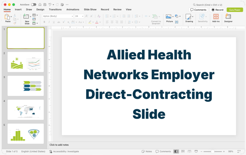 Allied Health Networks Employer Direct-Contracting Slide-Deck