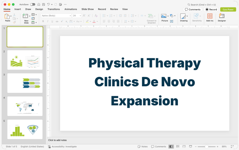 Physical Therapy Clinics De Novo Expansion Pitch-Deck