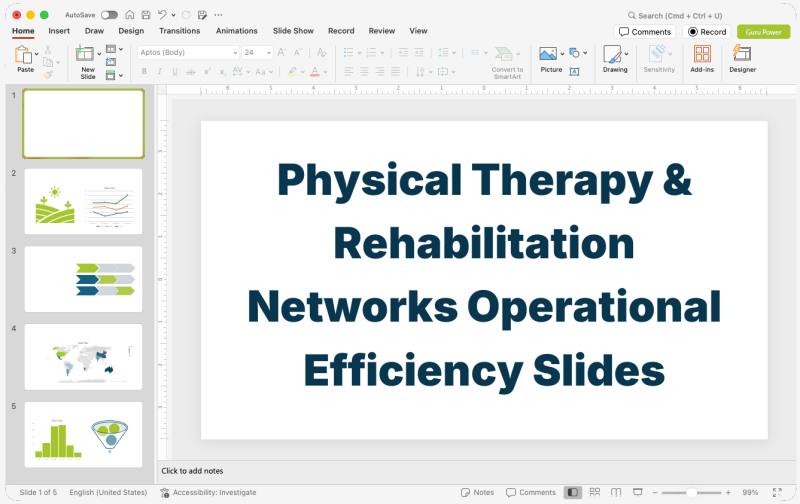 Physical Therapy & Rehabilitation Networks Operational Efficiency Slides