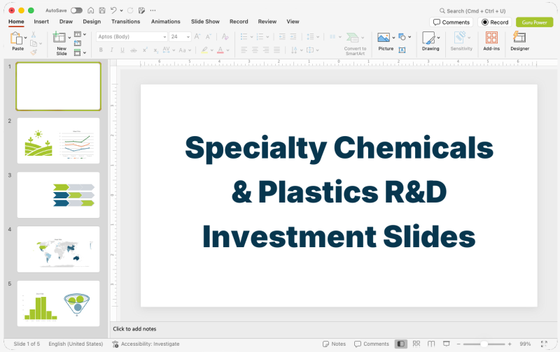 Specialty Chemicals & Plastics R&D Investment Slides