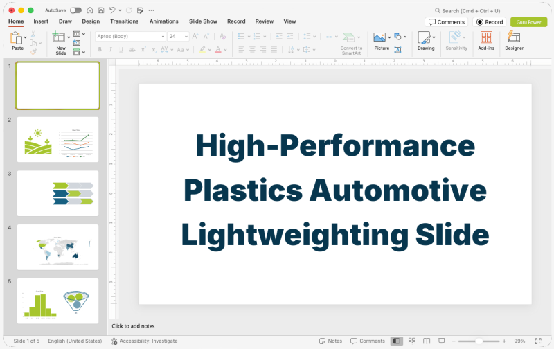 High-Performance Plastics Automotive Lightweighting Slide-Deck