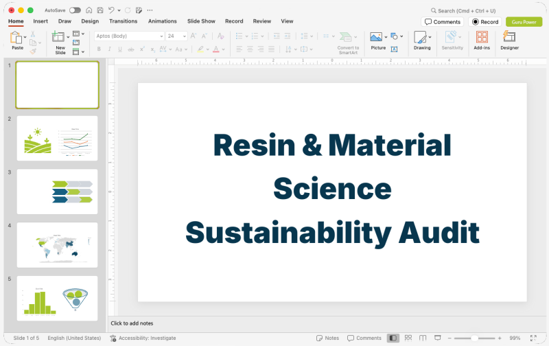 Resin & Material Science Sustainability Audit Presentation
