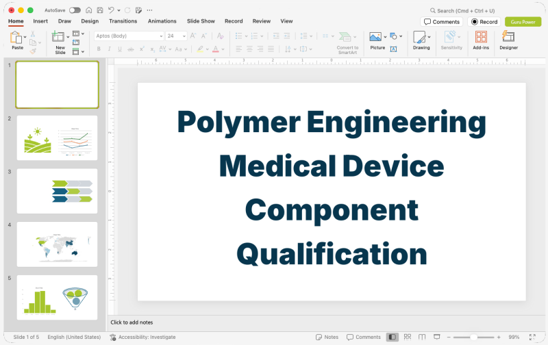 Polymer Engineering Medical Device Component Qualification Presentation