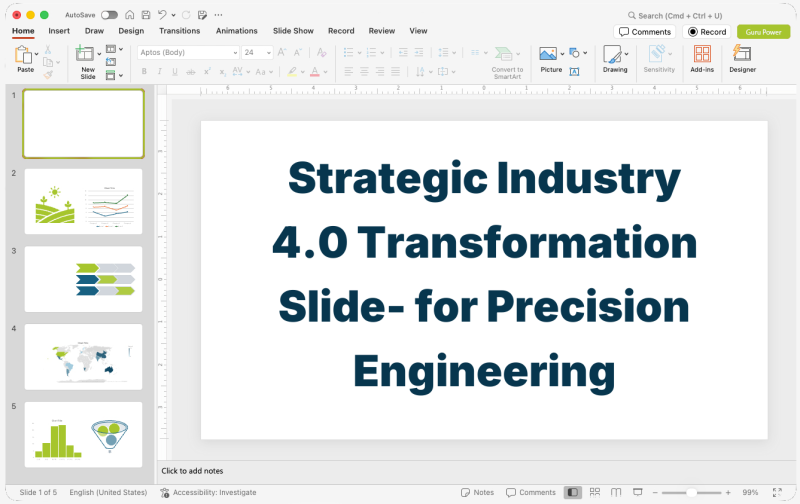 Strategic Industry 4.0 Transformation Slide-Deck for Precision Engineering