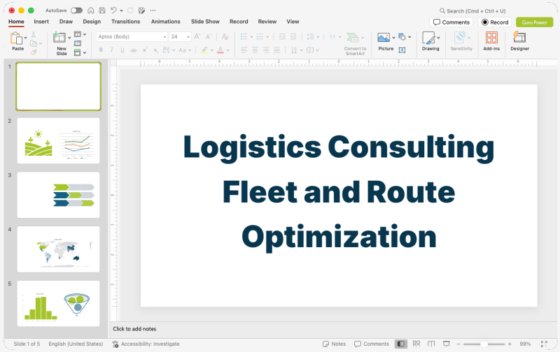 Logistics Consulting Fleet and Route Optimization Presentation