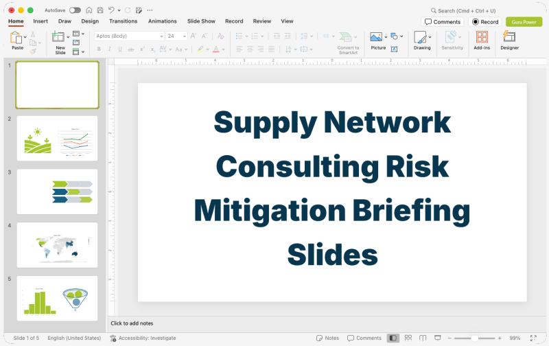 Supply Network Consulting Risk Mitigation Briefing Slides