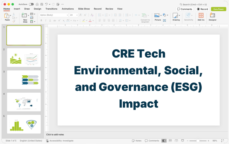 CRE Tech Environmental, Social, and Governance (ESG) Impact Deck