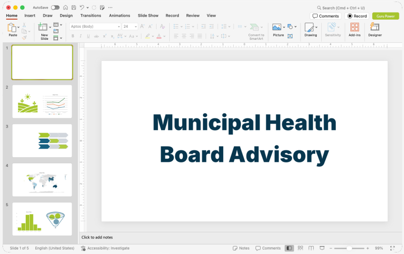 Municipal Health Board Advisory Presentation