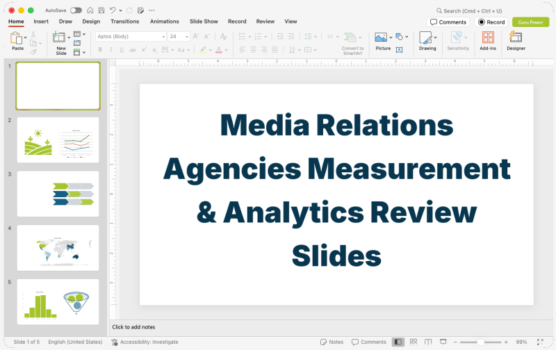 Media Relations Agencies Measurement & Analytics Review Slides