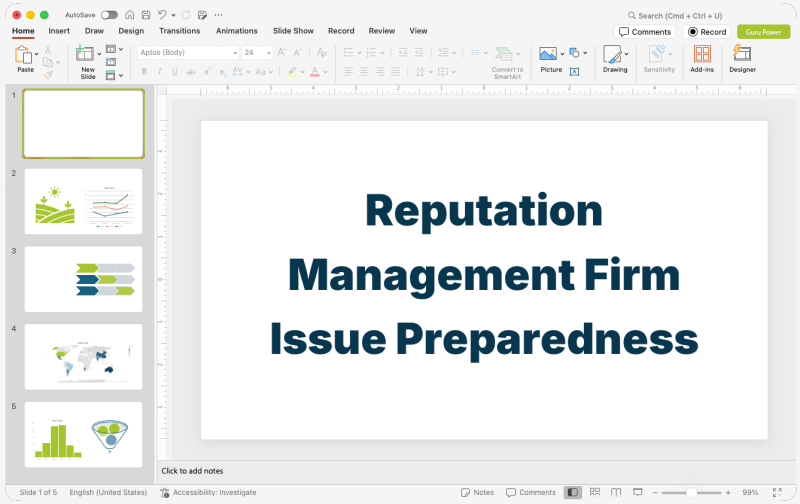 Reputation Management Firm Issue Preparedness Presentation