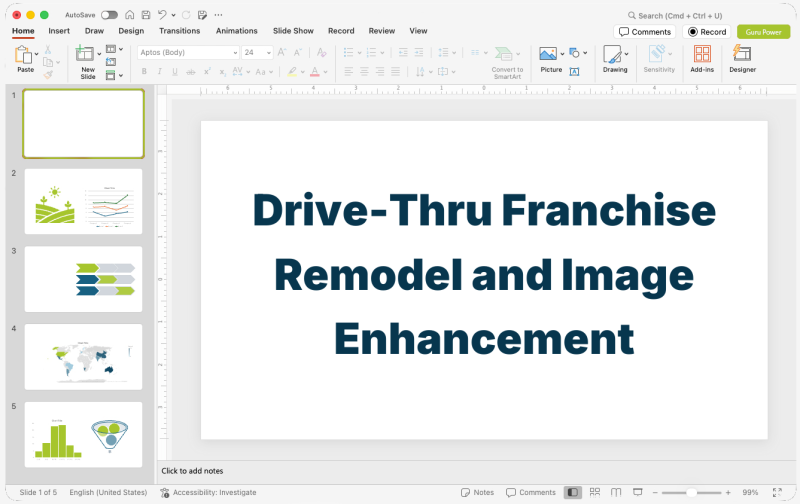 Drive-Thru Franchise Remodel and Image Enhancement Presentation