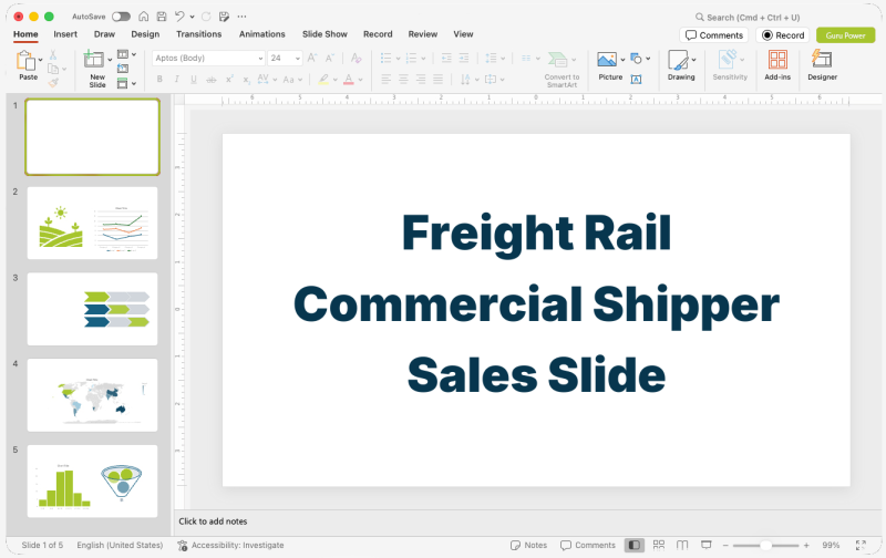Freight Rail Commercial Shipper Sales Slide-Deck